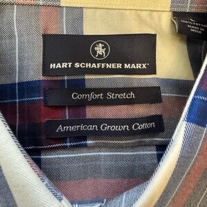 Hart Schaffner Marx Men's Plaid Shirt - Blue and Red